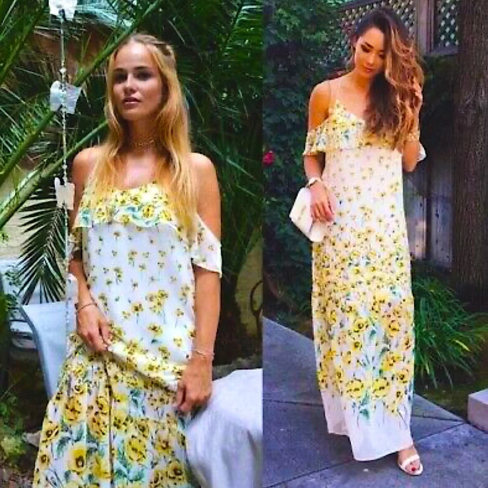 NWOT ZARA FLORAL SUMMER MAXI DRESS - Picture 1 of 4